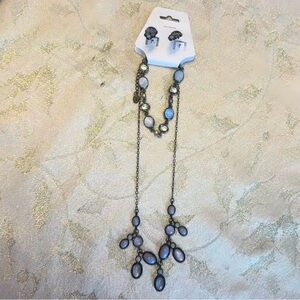 3 piece Jewelry Set -Earrings, Bracelet, & Necklace blue purply silvery Matching